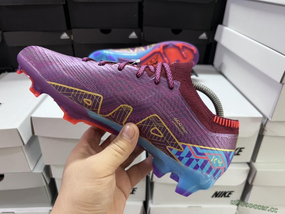 Men's Nike Air Zoom Mercurial Vapor 15 Elite FG Firm Ground Low-Tops Football Boots - Purple/Blue/Gold