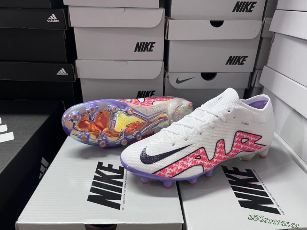 Unisex Nike Air Zoom Mercurial Vapor 15 Elite AG Artificial Grass Low-Tops Football Boots - White/Pink