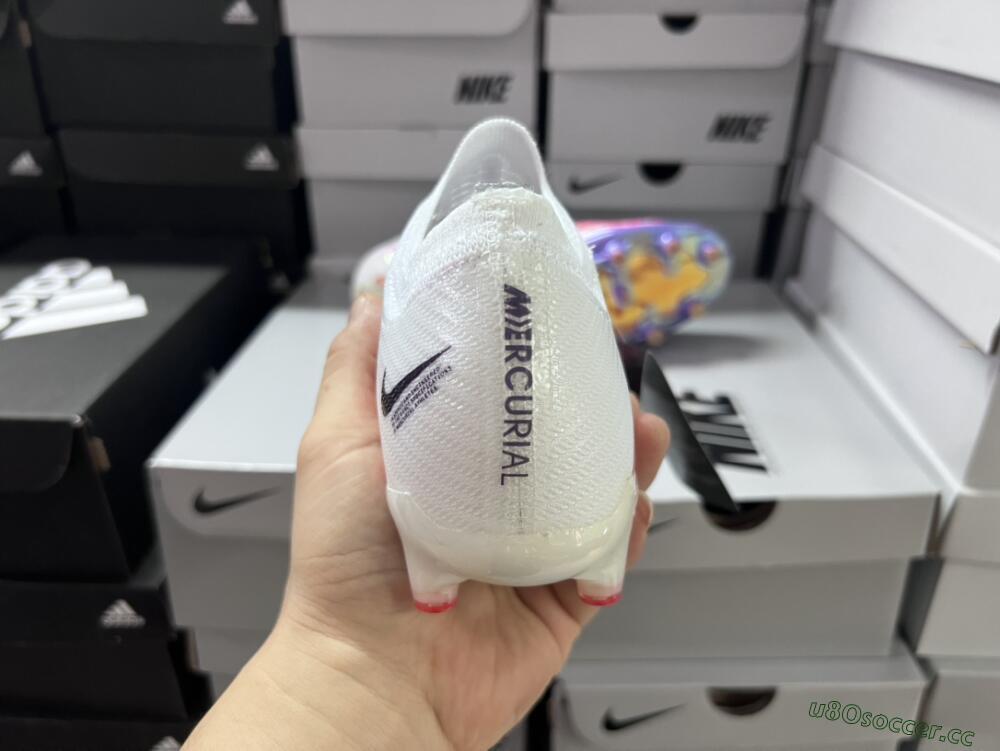 Unisex Nike Air Zoom Mercurial Vapor 15 Elite AG Artificial Grass Low-Tops Football Boots - White/Pink