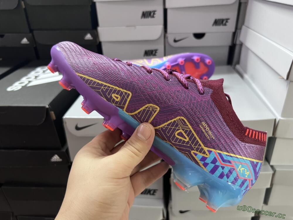Unisex Nike Air Zoom Mercurial Vapor 15 Elite AG Artificial Grass Low-Tops Football Boots - Red/Gold/Blue
