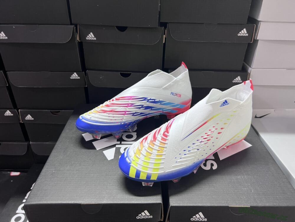 Unisex Adidas Predator FIFA World Cup Qatar 2022 Edge+ FG Firm Ground High-Tops Football Boots - White/Red/Blue