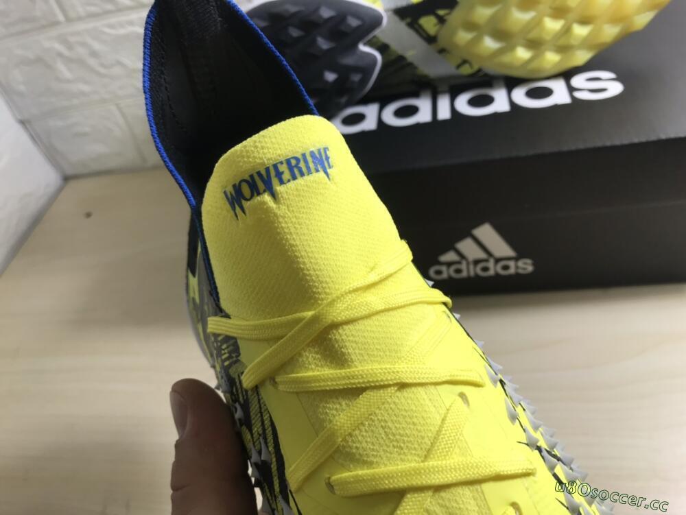 Unisex Adidas Predator Freak.1 TF Artificial Turf High-Tops Football Shoes - Yellow/Black/Blue