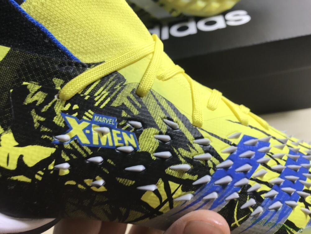 Unisex Adidas Predator Freak.1 TF Artificial Turf High-Tops Football Shoes - Yellow/Black/Blue
