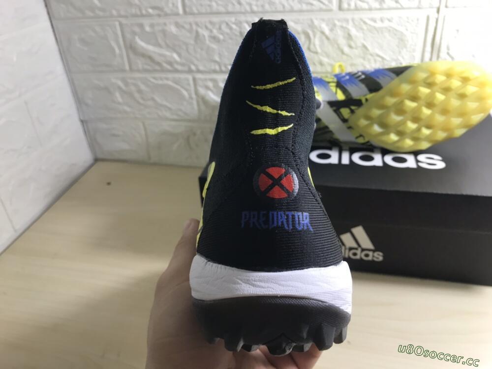 Unisex Adidas Predator Freak.1 TF Artificial Turf High-Tops Football Shoes - Yellow/Black/Blue