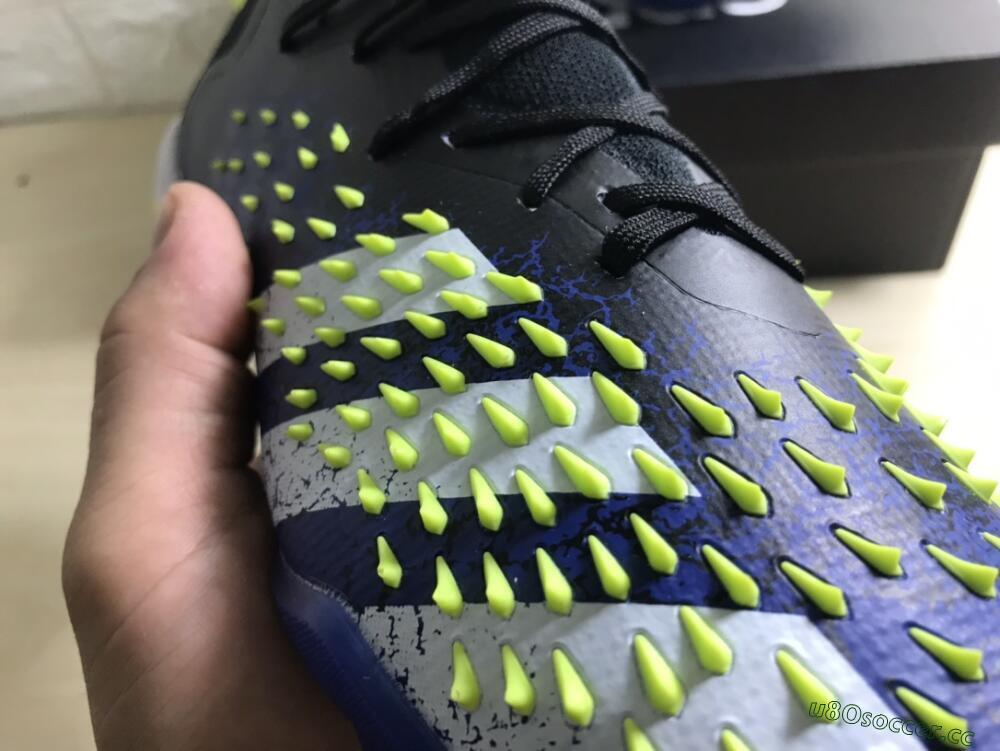 Men's Adidas Predator Freak+ TF Artificial Turf High-Tops Football Shoes - Black/Blue/Green