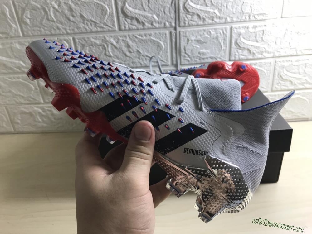 Men's Adidas Predator Freak.1 FG Firm Ground High-Tops Football Boots - Sliver/Black/Red