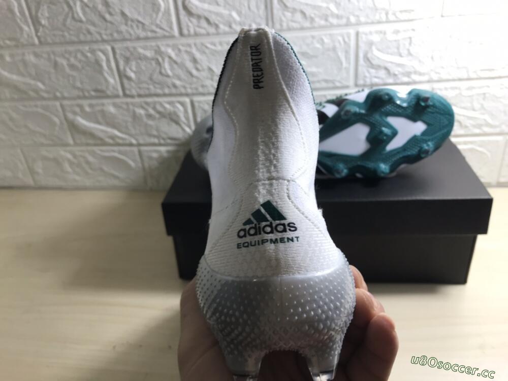 Unisex Adidas Predator Freak+ FG Firm Ground High-Tops Football Boots - White/Black/Green