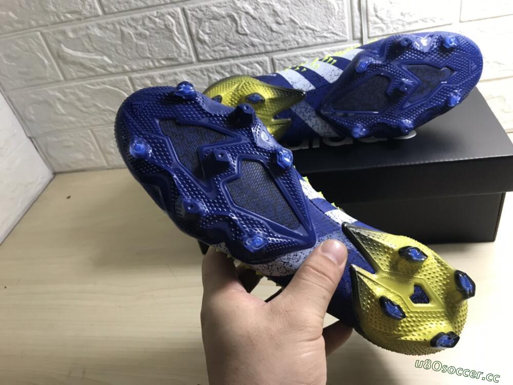 Men's Adidas Predator Freak.1 Low FG Firm Ground Low-Tops Football Boots - Black/Blue/Green