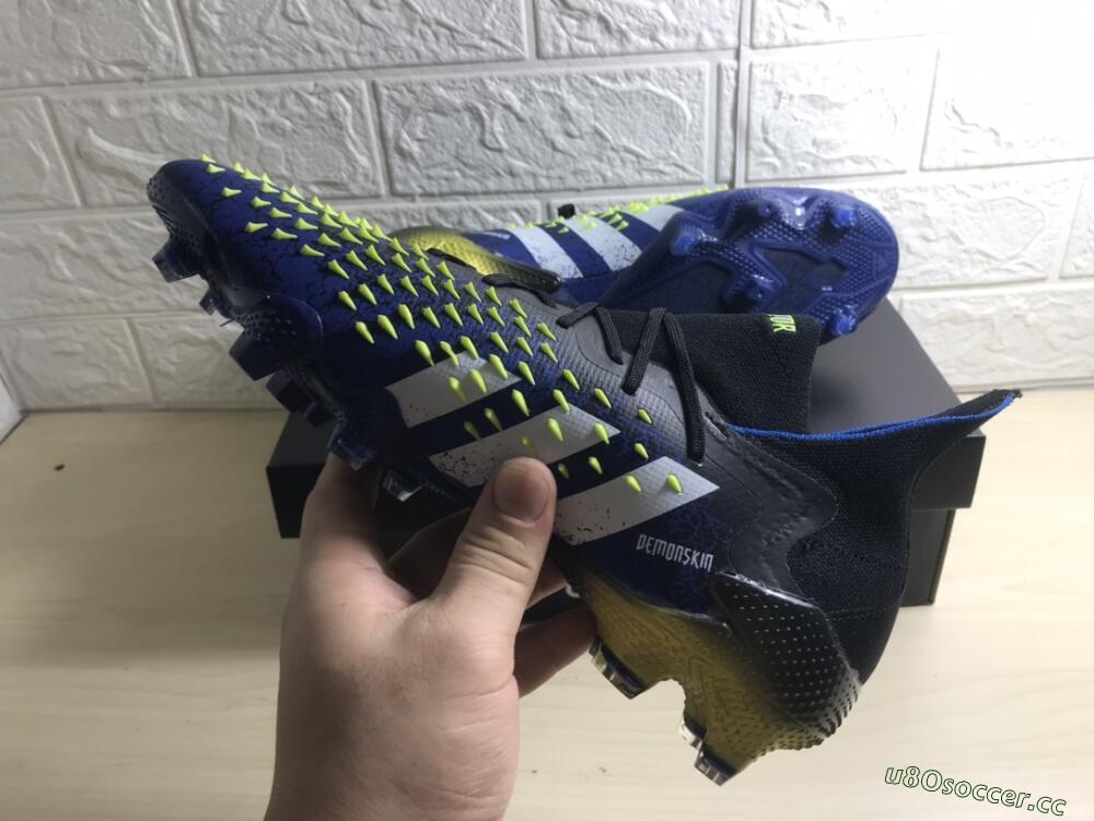 Unisex Adidas Predator Freak.1 FG Firm Ground High-Tops Football Boots - Black/Blue/White