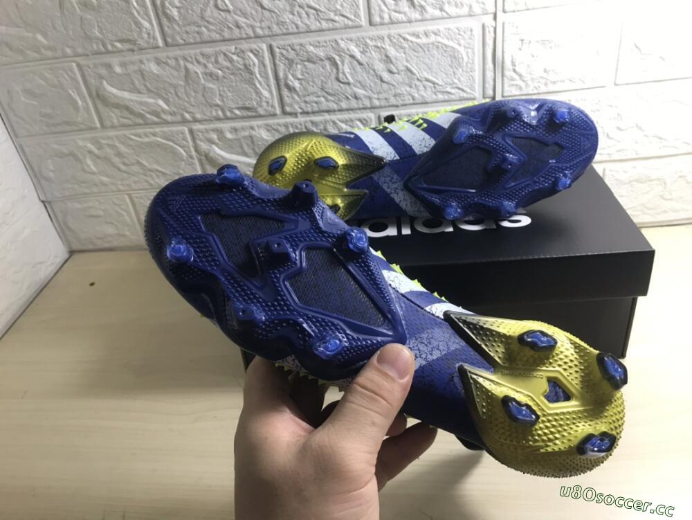 Unisex Adidas Predator Freak.1 FG Firm Ground High-Tops Football Boots - Black/Blue/White