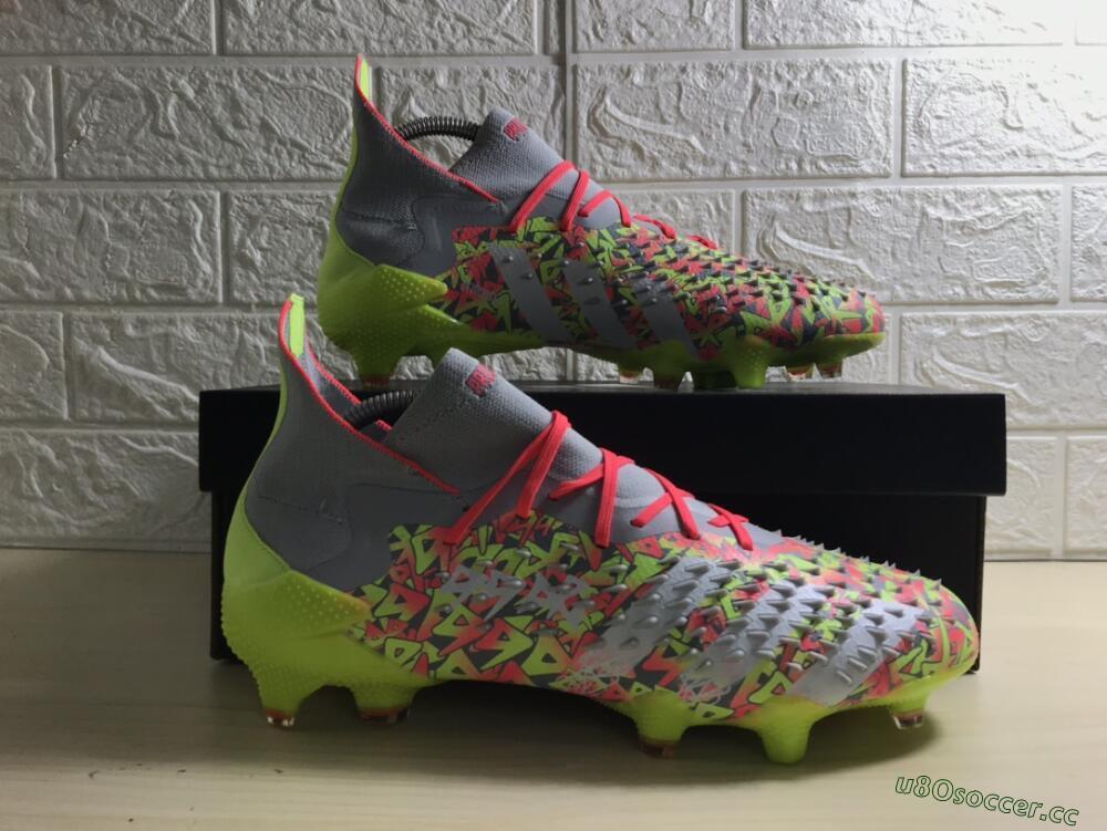 Unisex Adidas Predator Freak.1 FG Firm Ground High-Tops Football Boots - Grey/Yellow/Orange