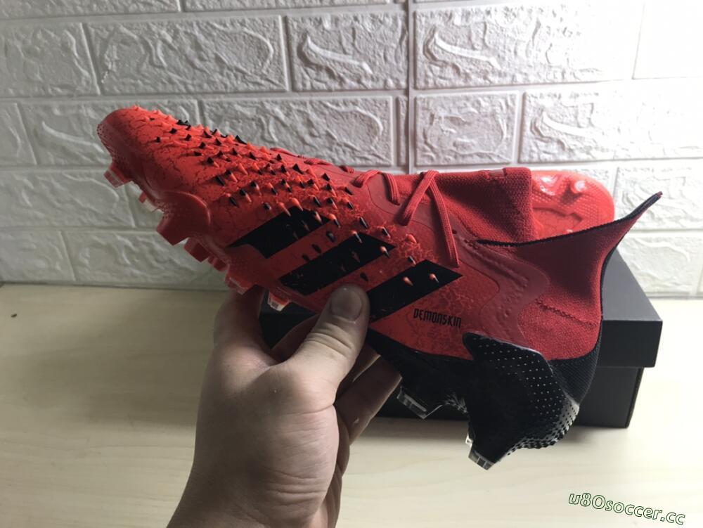 Unisex Adidas Predator Freak.1 FG Firm Ground High-Tops Football Boots - Red/Black