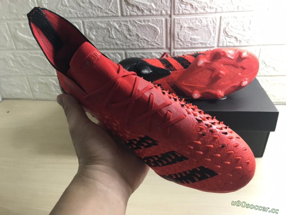Unisex Adidas Predator Freak.1 FG Firm Ground High-Tops Football Boots - Red/Black