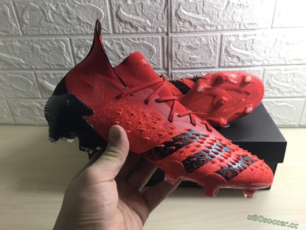 Unisex Adidas Predator Freak.1 FG Firm Ground High-Tops Football Boots - Red/Black