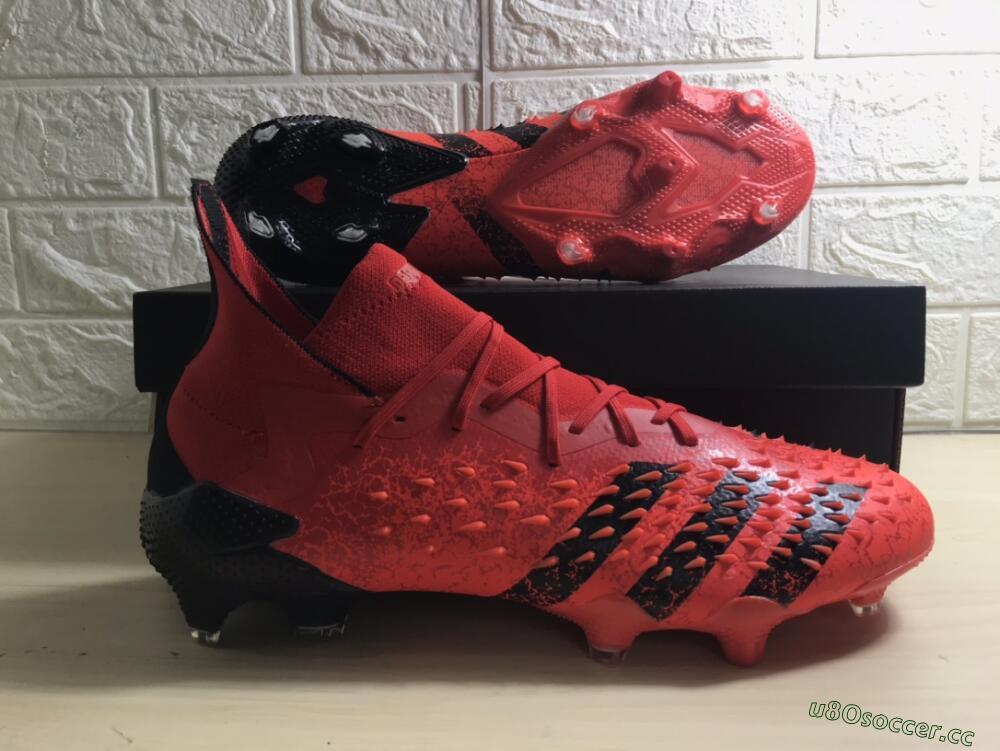 Unisex Adidas Predator Freak.1 FG Firm Ground High-Tops Football Boots - Red/Black