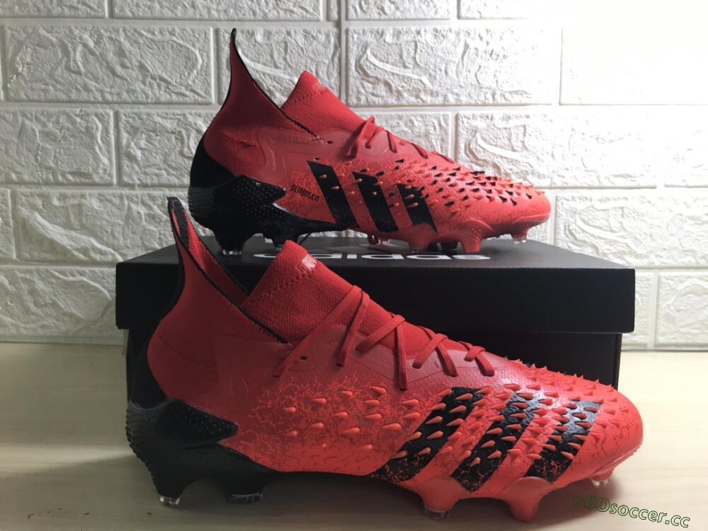 Unisex Adidas Predator Freak.1 FG Firm Ground High-Tops Football Boots - Red/Black