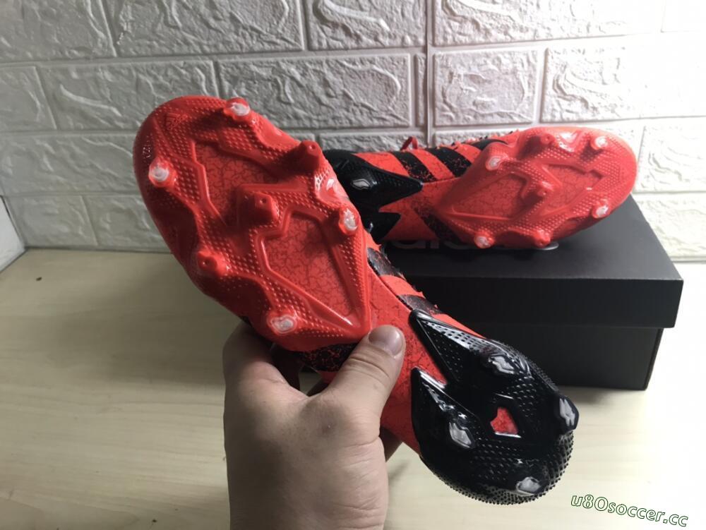 Unisex Adidas Predator Freak.1 FG Firm Ground High-Tops Football Boots - Red/Black