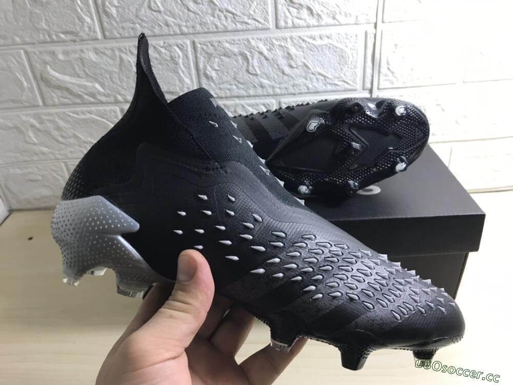 Unisex Adidas Predator Freak+ FG Firm Ground High-Tops Football Boots - Black/Siliver