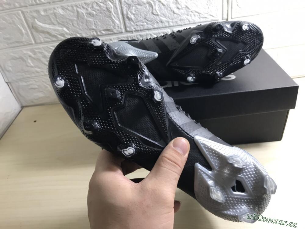 Unisex Adidas Predator Freak+ FG Firm Ground High-Tops Football Boots - Black/Siliver