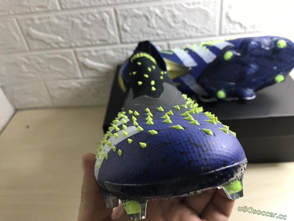 Unisex Adidas Predator Freak+ FG Firm Ground High-Tops Football Boots - Black/White/Blue
