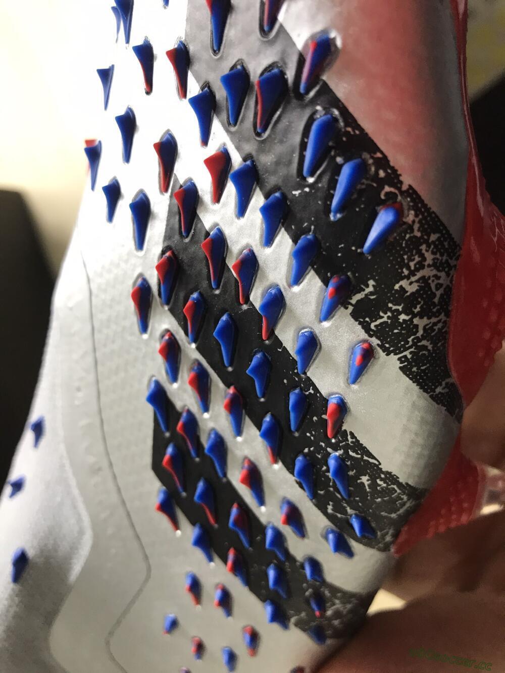 Men's Adidas Predator Freak+ FG Firm Ground High-Tops Football Boots - Silver/Black/Blue/Red