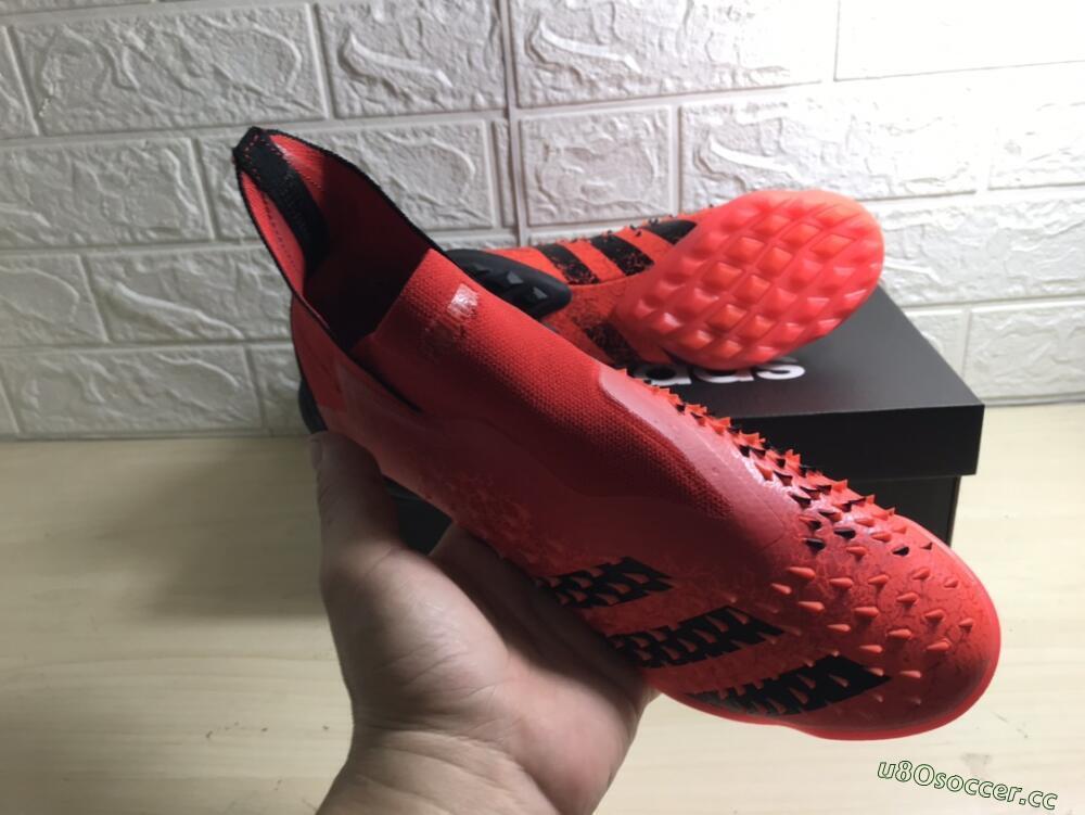 Men's Adidas Predator Freak+ TF Artificial Turf High-Tops Football Shoes - Orange/Black