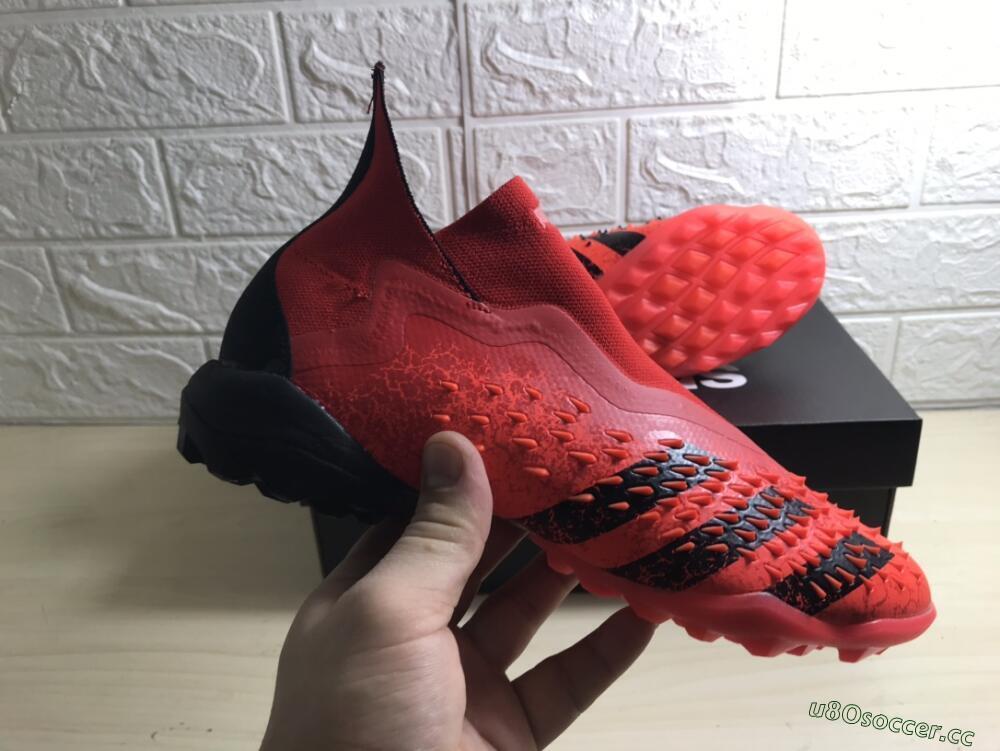 Men's Adidas Predator Freak+ TF Artificial Turf High-Tops Football Shoes - Orange/Black