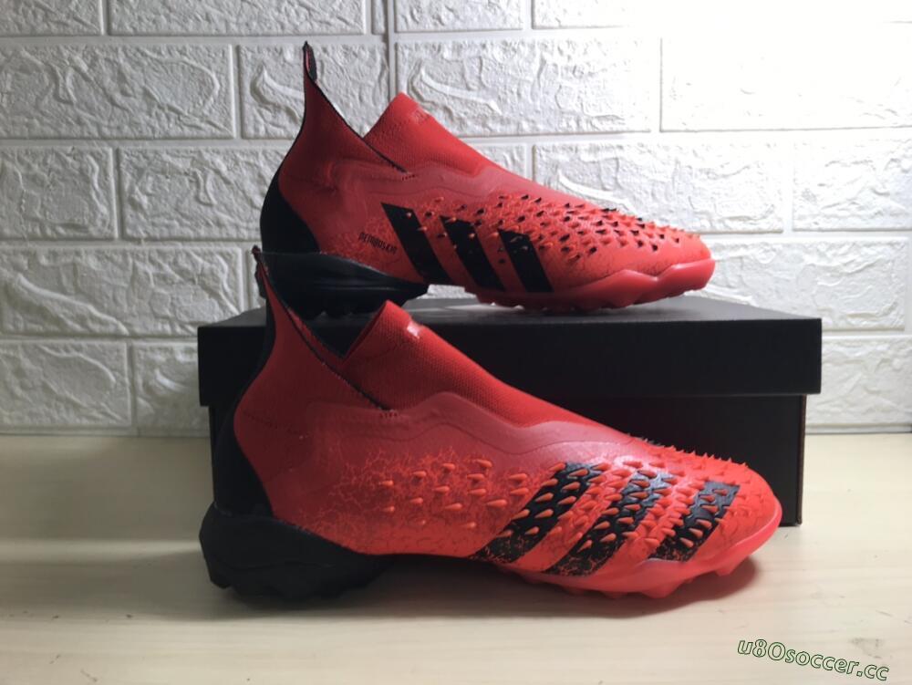 Men's Adidas Predator Freak+ TF Artificial Turf High-Tops Football Shoes - Orange/Black