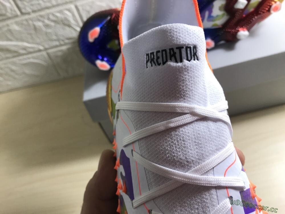 Men's Adidas Predator Freak.1 FG Firm Ground High-Tops Football Boots - White/Rainbow