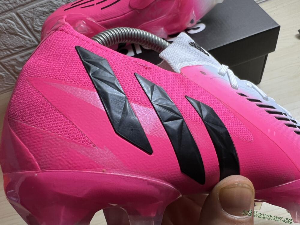 Men's Adidas Predator Edge.1 FG Firm Ground High-Tops Football Boots - White/Pink