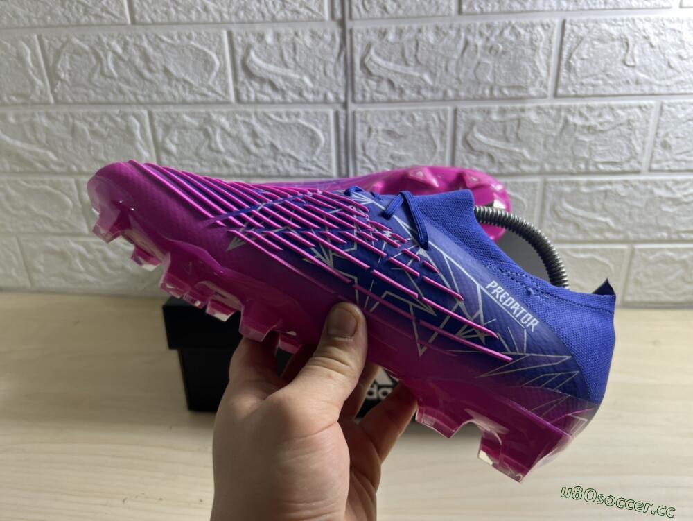 Men's Adidas Predator Edge.1 Low FG Firm Ground Low-Tops Football Boots - Purple/Pink