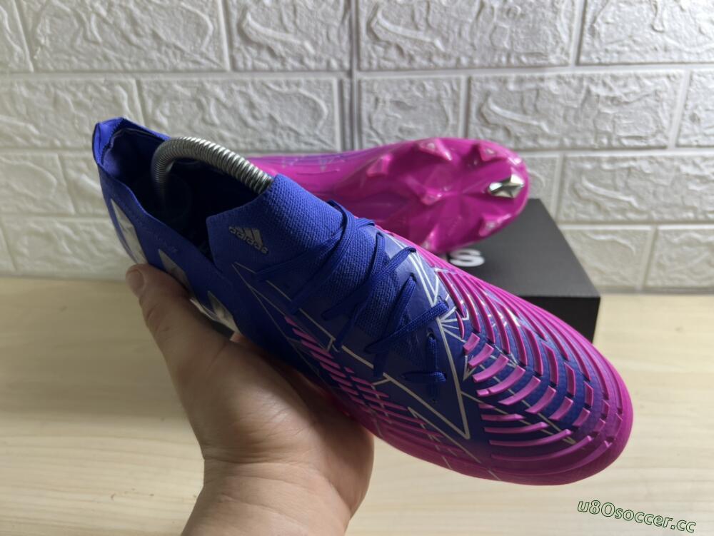 Men's Adidas Predator Edge.1 Low FG Firm Ground Low-Tops Football Boots - Purple/Pink