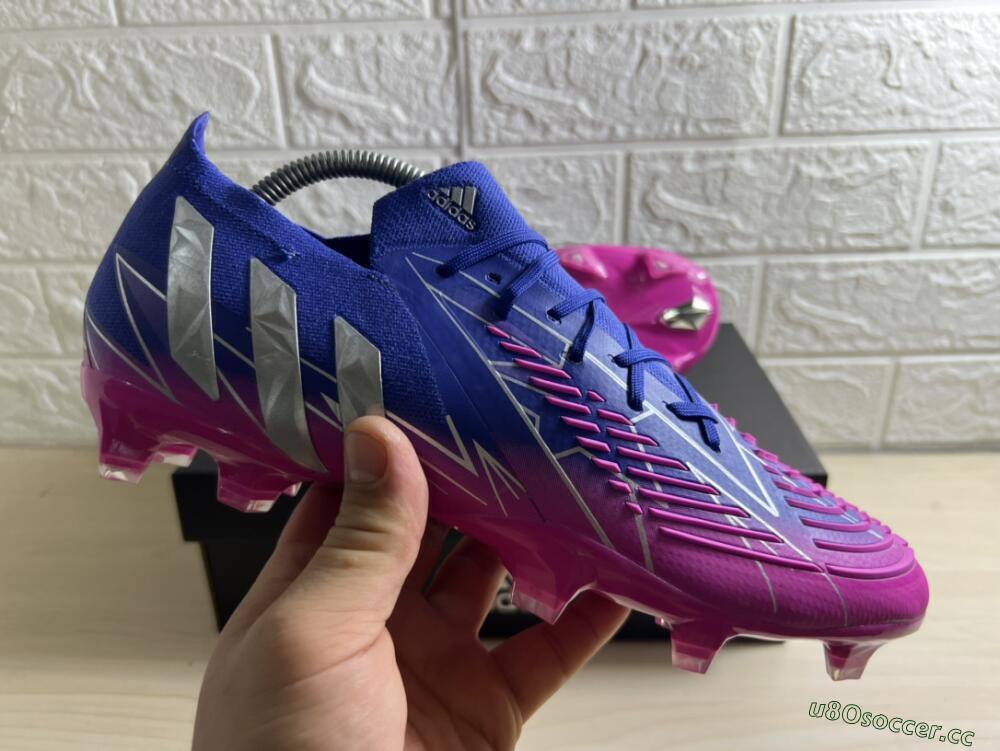 Men's Adidas Predator Edge.1 Low FG Firm Ground Low-Tops Football Boots - Purple/Pink