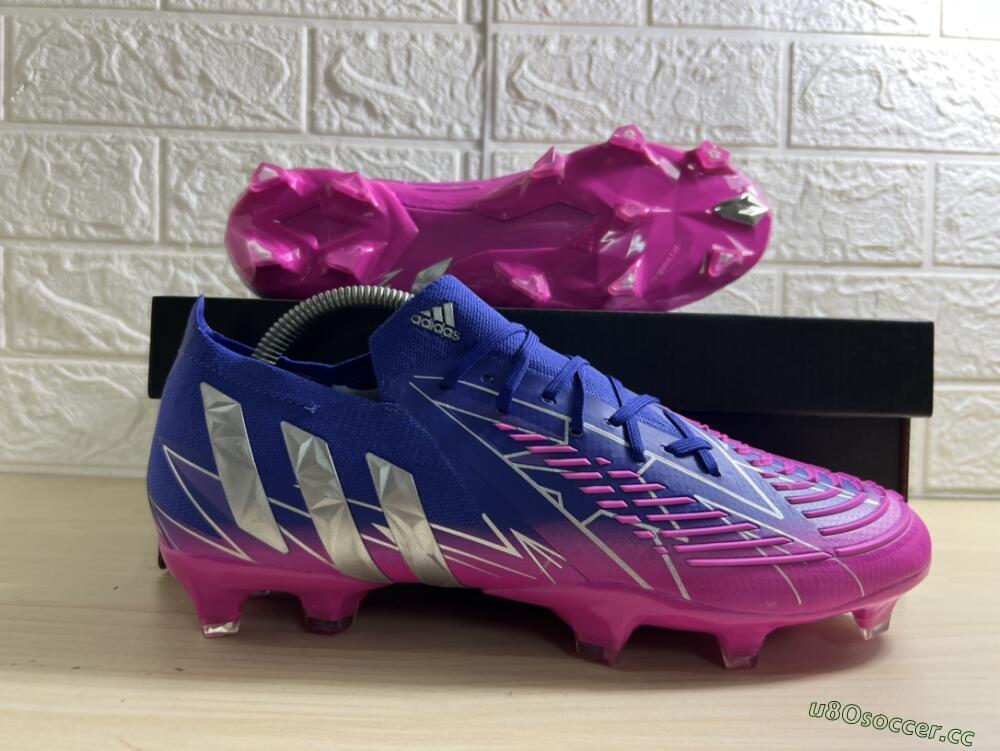 Men's Adidas Predator Edge.1 Low FG Firm Ground Low-Tops Football Boots - Purple/Pink
