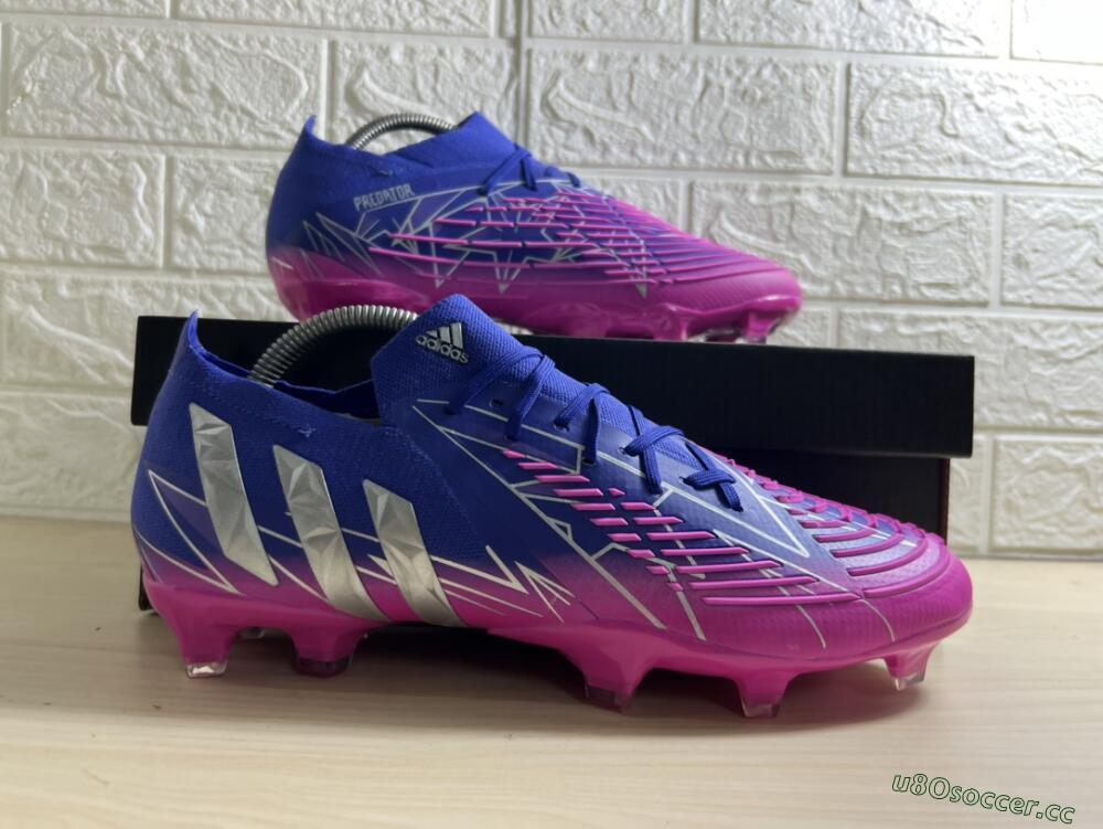 Men's Adidas Predator Edge.1 Low FG Firm Ground Low-Tops Football Boots - Purple/Pink
