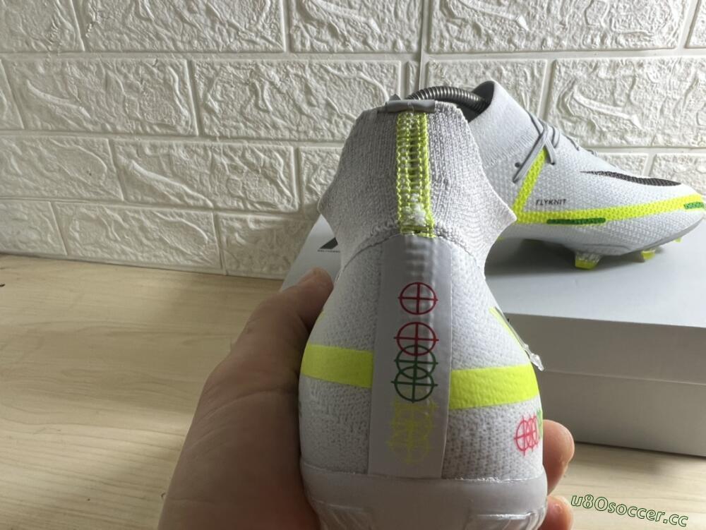 Men's Nike Phantom GT 2 DF Elite FG Firm Ground High-Tops Football Boots - White/Green