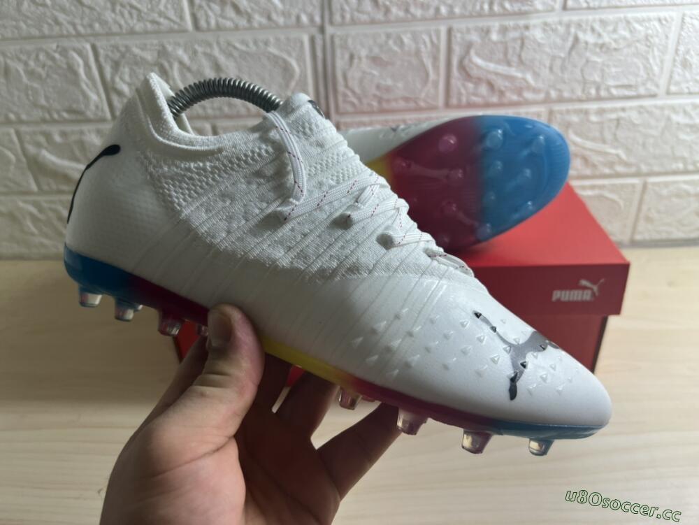 Men's Puma Future Z 1.3 Instinct MG Multi Ground Low-Tops Football Boots - White/Black