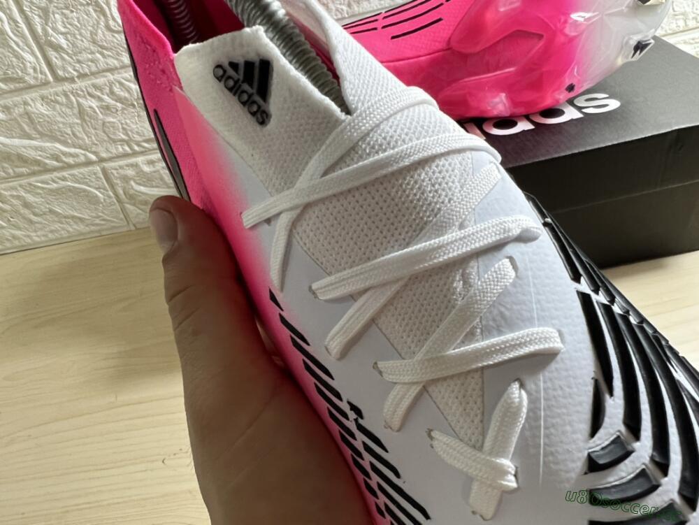 Men's Adidas Predator Edge.1 Low FG Firm Ground Low-Tops Football Boots - White/Pink