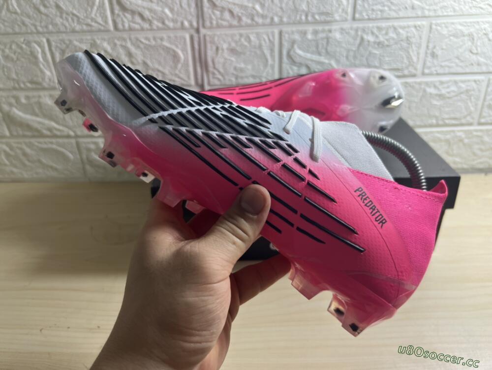 Men's Adidas Predator Edge.1 Low FG Firm Ground Low-Tops Football Boots - White/Pink