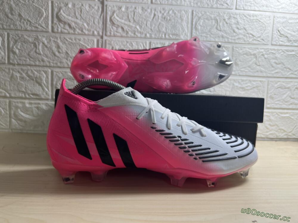 Men's Adidas Predator Edge.1 Low FG Firm Ground Low-Tops Football Boots - White/Pink