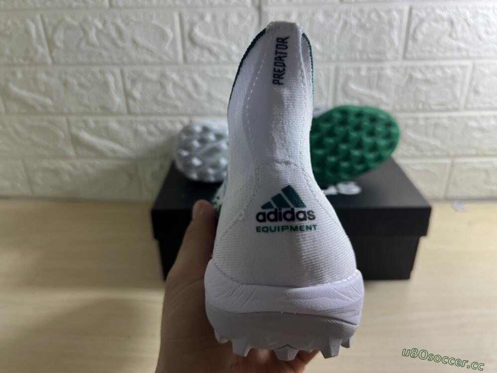 Men's Adidas Predator Freak+ TF Artificial Turf High-Tops Football Shoes - White/Green/Black
