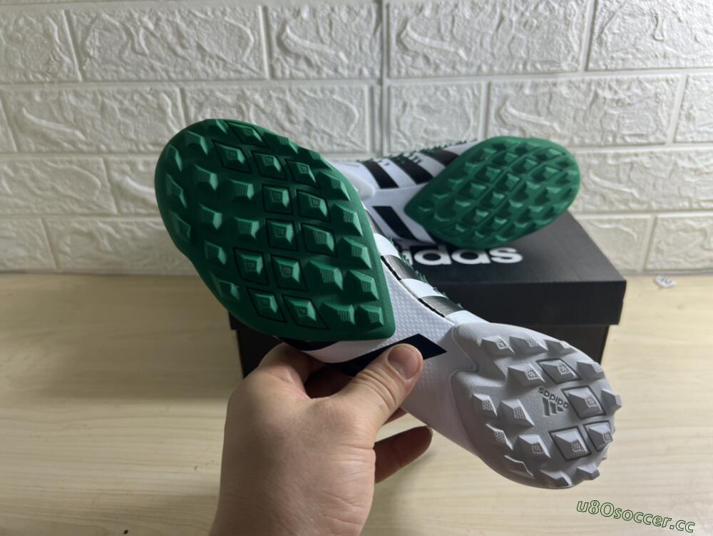 Men's Adidas Predator Freak+ TF Artificial Turf High-Tops Football Shoes - White/Green/Black