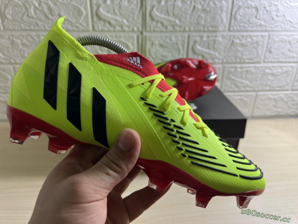 Men's Adidas Predator Edge Geometric.1 FG Firm Ground High-Tops Football Boots - Green/Red