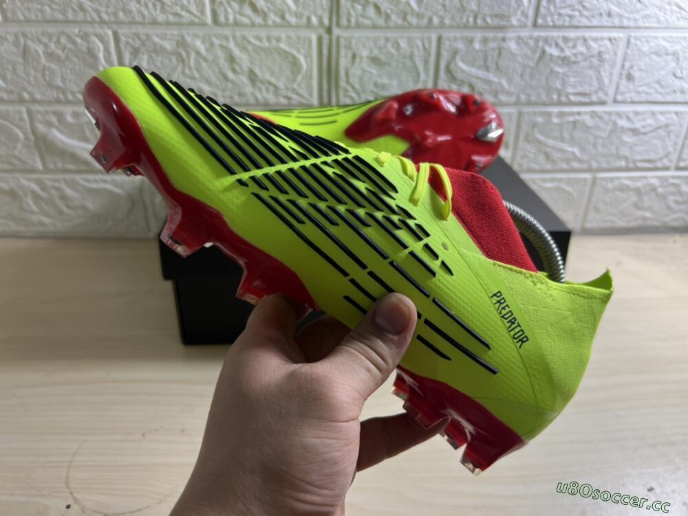Men's Adidas Predator Edge Geometric.1 FG Firm Ground High-Tops Football Boots - Green/Red