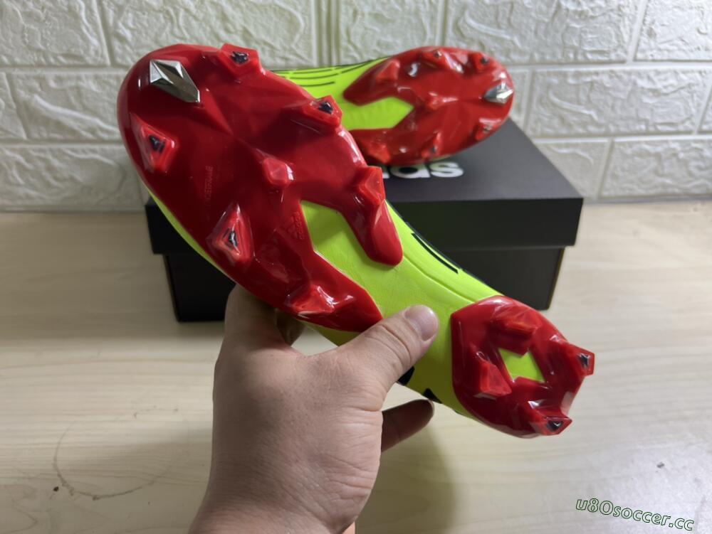 Men's Adidas Predator Edge Geometric.1 FG Firm Ground High-Tops Football Boots - Green/Red