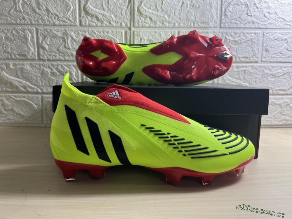 Men's Adidas Predator Edge Geometric+ FG Firm Ground High-Tops Football Boots - Green/Red