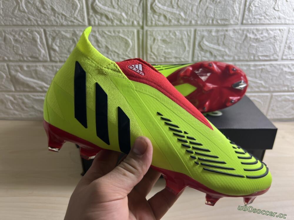 Men's Adidas Predator Edge Geometric+ FG Firm Ground High-Tops Football Boots - Green/Red