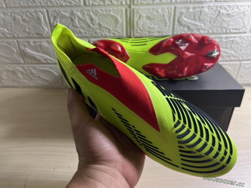 Men's Adidas Predator Edge Geometric+ FG Firm Ground High-Tops Football Boots - Green/Red