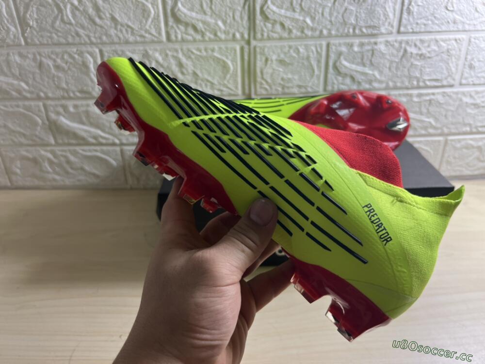 Men's Adidas Predator Edge Geometric+ FG Firm Ground High-Tops Football Boots - Green/Red