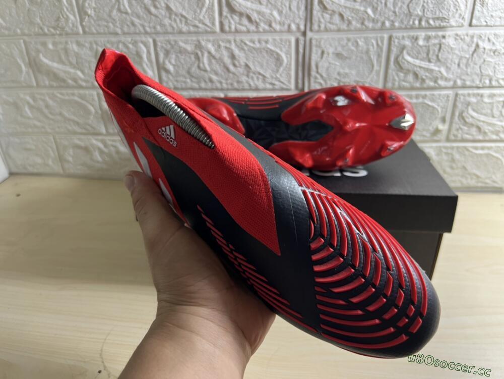 Men's Adidas Predator Edge Geometric+ FG Firm Ground High-Tops Football Boots - Red/Black/White